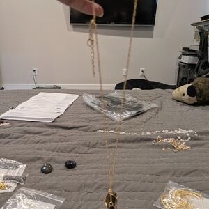 Elegant Tigers  Eye Gold Necklace With Cage